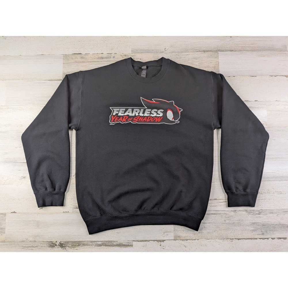 Sonic Hedgehog Sweatshirt Mens Medium Black Fearless Year Of Shadow Graphic